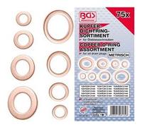 assortiment bgs bagues, rondelles, 75 joints d'etancheite en cuivre - bgs technic