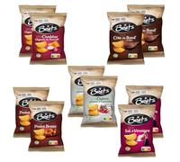 ASSORTIMENT Chips BRET'S -10x125g : Cheddar Oignons de Roscoff, Poulet Braisé, Chèvre Piment d'Espelette, Côte de Bœuf Grillée, Sel & Vinaigre - 5 saveurs, 2 paquets chacun