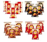 ASSORTIMENT Chips LAY'S - 20 Paquets x 45 g (4 saveurs x 5) : Recette à l'Ancienne Nature + Chips Saveur Barbecue + Chips Saveur Nature + Chips Saveur Poulet Rôti