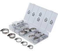 Assortiment colliers serrage inoxydable Ø 16 - 38 mm 26 pièces BGS