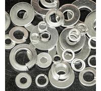 Assortiment complet de 350 rondelles plates et à ressort en acier inoxydable avec 12 tailles #6 à 3/8" pour diverses applications dans un étui compact