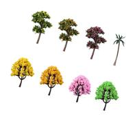 Assortiment d ' Arbres modèles Mixtes avec 8 pièces en résine à échelle, Formes d ' îles feuillues en Fleurs, Texture de Branches Naturelles pour Les Arrangements de Table, Ensemble de Statues de