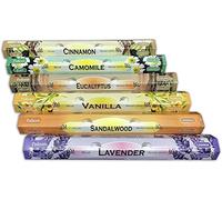 Assortiment d’Encens Aromatiques - Encens Naturel Aromathérapie - Boîte de 6 Paquets de 20 Unités c.u. Parfum Délicat de Longue Durée.