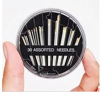 Assortiment d'aiguilles à coudre à la main avec étui, 30 pièces (tailles 3 à 9) pour réparation, artisanat et broderie - Acier inoxydable + enfile-aiguille