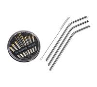 Assortiment D'aiguilles À Coudre À La Main, Broderie Artisanale, Édredon, Étui De Couture Et 3 Pailles En Métal Réutilisable En Acier Inoxydable, 30 Pièces