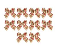 Assortiment de 10 nœuds de Noël pour guirlande de sapin festif et décorations de fête de vacances avec plusieurs styles de tissu élégants