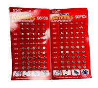 Assortiment de 100 boutons alcalins Cell Batteries 377 AG1 AG3 AG4 AG10 AG12 AG13