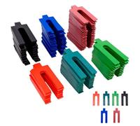 Assortiment de 100 cales en plastique, 6 tailles de cales en plastique de 1 mm à 6 mm, lot d'entretoises d'emballage, code couleur et facile à installer, pour latte, fixation et espacement de cadre de