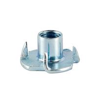 Assortiment de 100 écrous en T à quatre griffes, kit d'écrous insert fileté, fixations boulons connexion borgnes captifs(M8)