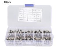 Assortiment de 100 fusibles a tete plate en verre 5 x 20 mm 0,25 A/0,3 A/0,5 A/0,75 A/1 A/2 A/3 A/4 A/5 A/6 A
