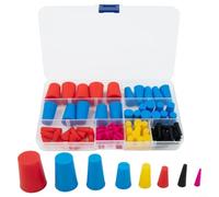 Assortiment de 105 bouchons coniques en silicone haute température résistants à la chaleur 315,6 °C 8 tailles pour revêtement en poudre, peinture, anodisation, sablage, trous filetés ou non filetés de