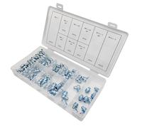 Assortiment de 110 lubrifiants métriques Zerk | Assortiment de de lubrification métriques droits coudés à 90 degrés pour presse à graisse