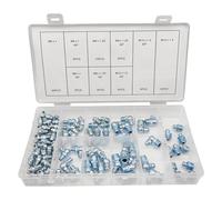 Assortiment de 110 raccords de graisse métriques droits 45 à 90 degrés pour assortiment métrique