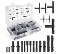 Assortiment de 113 connecteurs de ligne sous vide pour voiture, 12 tailles en forme de T, raccords barbelés, raccords cannelés pour carburant pour système de tuyauterie de voiture