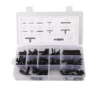 Assortiment de 113 raccords de tuyau automobile - Raccords réducteurs, droits et en T pour refroidissement, systèmes de carburant - Raccords à connexion rapide avec étui de rangement