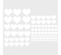 Assortiment de 118 gommettes autocollantes en forme de coeur - Blanc, Assortiment