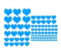 Assortiment de 118 gommettes autocollantes en forme de coeur - Bleu, Assortiment