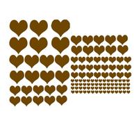 Assortiment de 118 gommettes autocollantes en forme de coeur - Marron, Assortiment