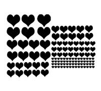 Assortiment de 118 gommettes autocollantes en forme de coeur - Noir, Assortiment