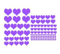 Assortiment de 118 gommettes autocollantes en forme de coeur - Violet, Assortiment