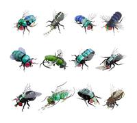 Assortiment de 12 mouches pour la pêche à la truite - Leurre de pêche au saumon - Leurre de pêche à la mouche fait à la main - Truite - Bar - Réaliste - Attache à la main - Crochets pour eau de salle