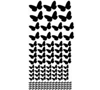 Assortiment de 122 gommettes autocollantes de formes papillons - Noir, Assortiment