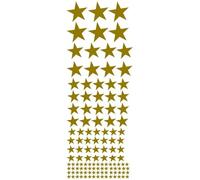 Assortiment de 122 Gommettes autocollantes en forme d'étoiles - Doré métallisé, Assortiment