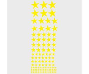 Assortiment de 122 Gommettes autocollantes en forme d'étoiles - Jaune citron, Assortiment