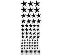 Assortiment de 122 Gommettes autocollantes en forme d'étoiles - Noir, Assortiment