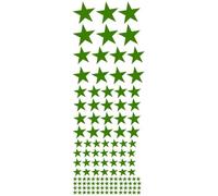Assortiment de 122 Gommettes autocollantes en forme d'étoiles - Vert fonce, Assortiment