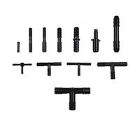 Assortiment de 128 raccords de tuyau de voiture - Réducteur en plastique droit en T - Kit de raccords pour systèmes de refroidissement automatique - Étui de rangement inclus