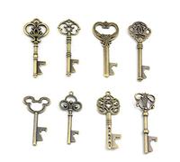 Assortiment de 16 Clés en Forme de Bronze Antique Clés en Forme de Bouteille D'ouverture des Faveurs de Mariage Décoration Rustique