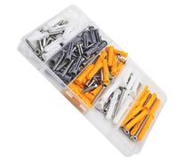 Assortiment De 160 Vis Et Chevilles For Cloisons Sèches, Chevilles Murales En Plastique, Vis À Tête Plate En Acier Inoxydable Et Chevilles Murales.