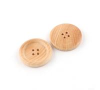 Assortiment de 20 boutons ronds en bois naturel, 4 trous à coudre pour vêtements et travaux manuels, tailles 11,5 mm à 23 mm - Fournitures de bricolage (12,5 mm)