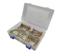 Assortiment de 20 goupilles Lynch, goupilles de verrouillage en forme de D et tige de fil carré, clip de coupleur d'attelage de remorque pour John forDeere pour Kubota