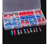 Assortiment de 200 cosses à isolées for fils électriques, rouge et bleu