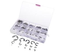 Assortiment de 225 pièces E-Circlips en acier inoxydable 304 pour l'extérieur