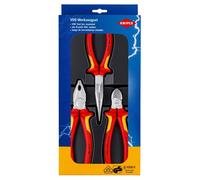 Assortiment de 3 outils - Jeu électricien - Bi-matière - Chromé - Isolés 1000V KNIPEX - 002012