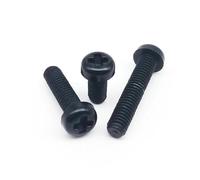 Assortiment de 300 vis à tête ronde isolées en nylon et plastique, 10 tailles, noir, M2/M3