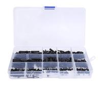 Assortiment de 320 entretoises hexagonales en nylon M2, vis, écrous, filetage mâle/femelle noir, pour projets électroniques et bricolage