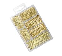 Assortiment de 350 petits clous en fer de 5 tailles pour accrocher des photos avec boîte de rangement à tête ronde murale facile à utiliser