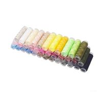 Assortiment de 36 bobines de fil de soie pour couture et broderie Couleurs vives dans une boîte de rangement