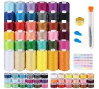 Assortiment de 36 fils à coudre, 700 yards de fil pour machine à coudre par rouleau de fils et 36 bobines de fil de qualité pour machines à coudre surjeteuses