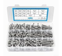 Assortiment de 425 vis autoperceuses en acier inoxydable 410 comprenant des têtes hexagonales, paniques et fraisées pour une utilisation sur le métal, le bois, le plastique et l'aluminium