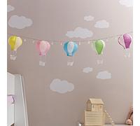 Assortiment de 5 Lampions Montgolfière de Couleurs Pastelles en Papier Lights4fun