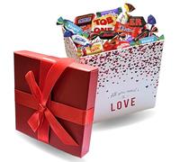 Assortiment de 50 bonbons au chocolat Milka, Daim, Célébrations,Toblerone dans une Jolie Boite " All you Need is Love" | Cadeau pour un Anniversaire, la Saint-Valentin, la fête des Mères
