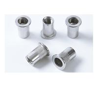 Assortiment de 50 écrous à riveter M6 en acier inoxydable 304, écrous borgnes antirouille, argent