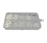 Assortiment de 500 rondelles plates en nylon blanc, M2-M8 pour connexions électriques, applications automobiles et marines, 7 tailles avec 1 mm