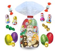 Assortiment de 500g de Chocolats de Pâques | Sachet garni de 40 confiseries : KINDER Schokobons, Moulage Lapin, Figurines et Œufs | Idéal à Offrir, Cacher ou comme Décoration de Pâques