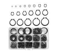 Assortiment de 510 circlips en métal, assortiment de 19 types de clips E (Φ3/4/5/6/7/8/9/10/12/14/16/18/20/22/24/26/28/30/32 mm) pour fixation intérieure et extérieure